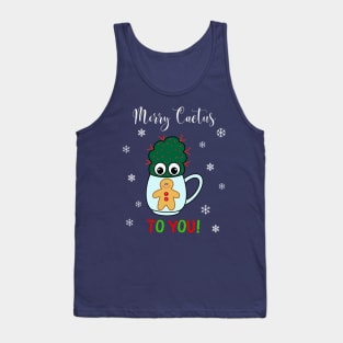 Merry Cactus To You - Small Cactus With Red Spikes In Christmas Mug Tank Top